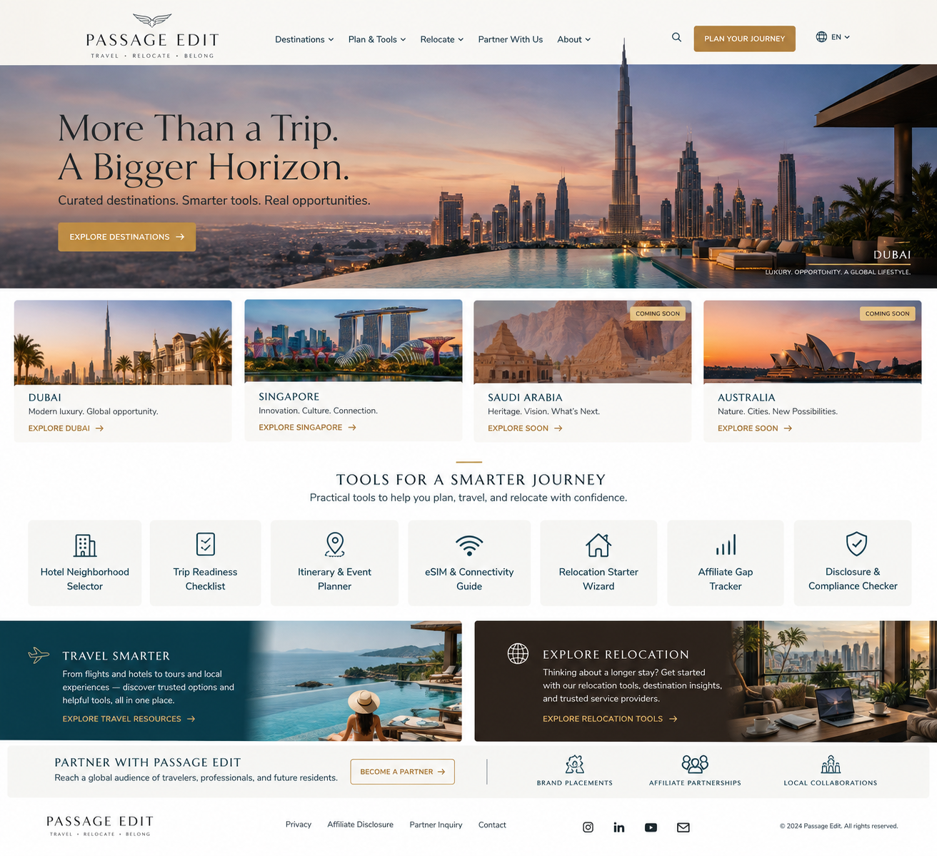 Upscale Passage Edit travel homepage direction